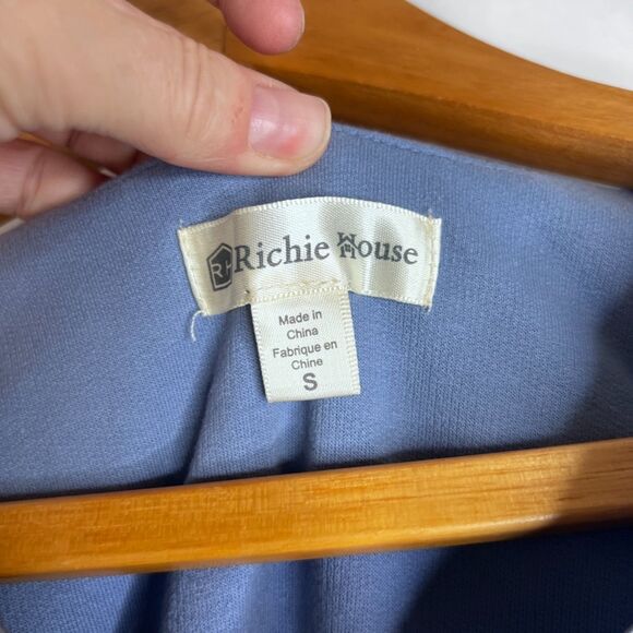 Richie House Full Zip Robe Night Dress Nightgown Short Sleeve Small Cotton Blend - Picture 7 of 9